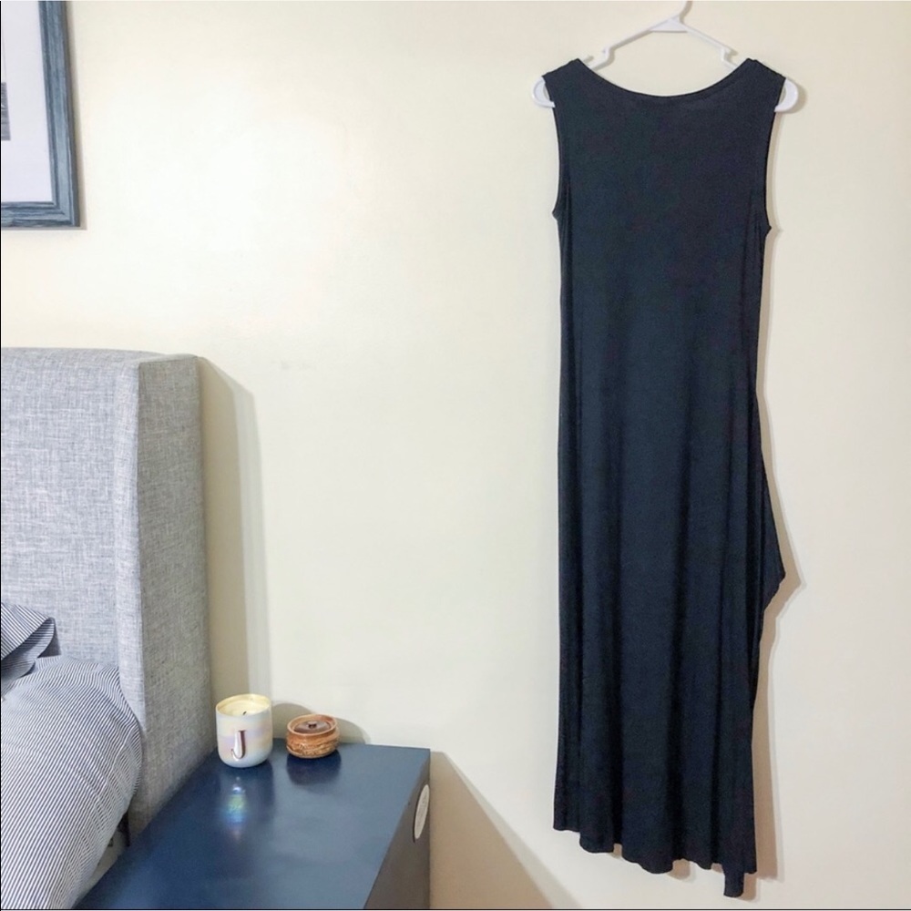 bcbg maxazria | black asymmetric dress medium - Picture 3 of 4